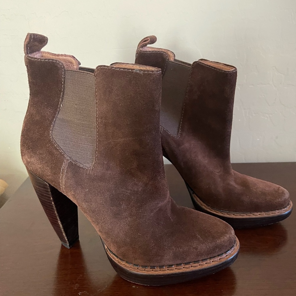 Michael Kors  4 1/1 inch Chocolate Brown Suede Ankle Boots